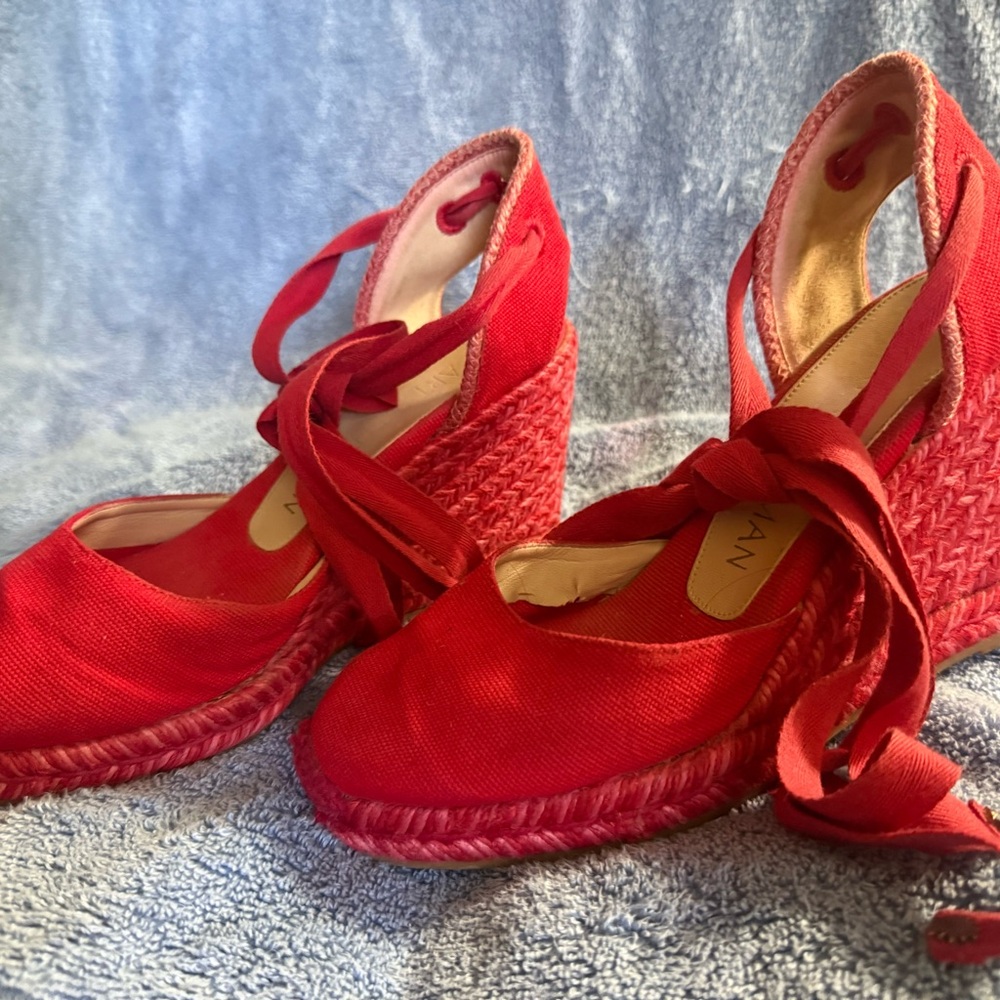 Neiman Marcus Red Espadrilles Shoes